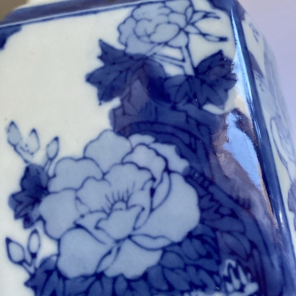 Vintage Chinese Blue & White Porcelain Tea Caddy - JAR - Urn - Canister - Picture 9 of 12